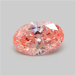 Picture of Lab Grown Diamond 1.74 Carats, Oval with  Cut, Fancy Vivid Pink Color, VVS2 Clarity and Certified by IGI