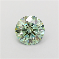 Picture of Lab Grown Diamond 1.54 Carats, Round with Ideal Cut, Fancy Vivid Green Color, VS1 Clarity and Certified by IGI