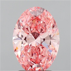 Picture of Lab Grown Diamond 2.03 Carats, Oval with  Cut, Fancy Vivid Pink Color, VVS2 Clarity and Certified by IGI