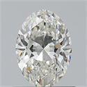 Natural Diamond 0.70 Carats, Oval with  Cut, H Color, VVS2 Clarity and Certified by GIA
