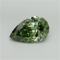 Picture of Lab Grown Diamond 5.09 Carats, Pear with  Cut, Fancy Vivid Green Color, VVS2 Clarity and Certified by IGI