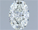 Natural Diamond 0.90 Carats, Oval with  Cut, H Color, VVS2 Clarity and Certified by IGI