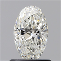Natural Diamond 0.72 Carats, Oval with  Cut, H Color, VVS2 Clarity and Certified by GIA