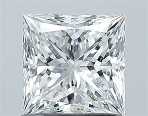 Picture of Natural Diamond 1.02 Carats, Princess with  Cut, E Color, SI2 Clarity and Certified by GIA