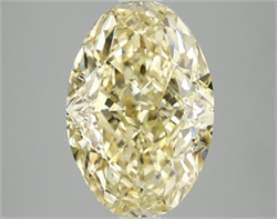 Picture of Lab Grown Diamond 4.06 Carats, Oval with  Cut, Fancy Intense Yellow Color, VS1 Clarity and Certified by IGI