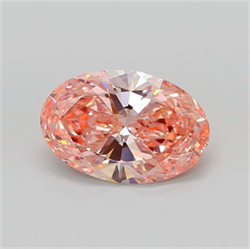 Picture of Lab Grown Diamond 3.09 Carats, Oval with  Cut, Fancy Vivid Pink Color, VVS2 Clarity and Certified by IGI