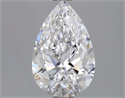 Natural Diamond 1.50 Carats, Pear with  Cut, D Color, IF Clarity and Certified by GIA