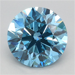 Picture of Lab Grown Diamond 2.00 Carats, Round with Excellent Cut, Fancy Vivid Blue Color, VS1 Clarity and Certified by IGI