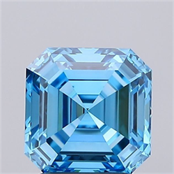Picture of Lab Grown Diamond 2.03 Carats, Asscher with  Cut, Fancy Vivid Blue Color, VS1 Clarity and Certified by IGI