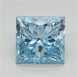 Picture of Lab Grown Diamond 2.03 Carats, Princess with  Cut, Fancy Vivid Blue Color, VS1 Clarity and Certified by IGI