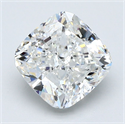 Natural Diamond 3.35 Carats, Cushion with  Cut, H Color, SI1 Clarity and Certified by GIA
