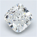 Natural Diamond 3.35 Carats, Cushion with  Cut, H Color, SI1 Clarity and Certified by GIA