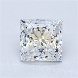 Picture of Natural Diamond 1.31 Carats, Princess with  Cut, E Color, SI2 Clarity and Certified by GIA
