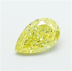 Picture of Lab Grown Diamond 1.58 Carats, Pear with  Cut, Fancy Intense Yellow Color, VS1 Clarity and Certified by IGI