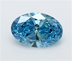 Picture of Lab Grown Diamond 1.46 Carats, Oval with  Cut, Fancy Vivid Blue Color, VVS2 Clarity and Certified by IGI