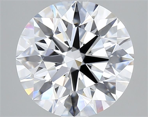 Picture of Lab Grown Diamond 2.05 Carats, Round with Excellent Cut, D Color, IF Clarity and Certified by GIA