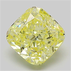 Picture of Lab Grown Diamond 2.08 Carats, CUSHION MODIFIED with  Cut, Fancy Yellow Color, VS1 Clarity and Certified by IGI