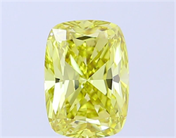 Picture of Lab Grown Diamond 2.51 Carats, CUSHION MODIFIED with  Cut, Fancy Intense Yellow Color, VVS2 Clarity and Certified by IGI