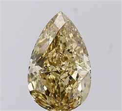 Picture of Lab Grown Diamond 1.50 Carats, Pear with  Cut, Fancy Yellow Color, VS1 Clarity and Certified by IGI