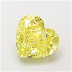 Picture of Lab Grown Diamond 1.63 Carats, Heart with  Cut, Fancy Intense Yellow Color, VS1 Clarity and Certified by IGI