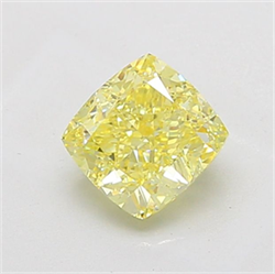 Picture of Lab Grown Diamond 2.18 Carats, CUSHION MODIFIED with  Cut, Fancy Intense Yellow Color, VS1 Clarity and Certified by IGI