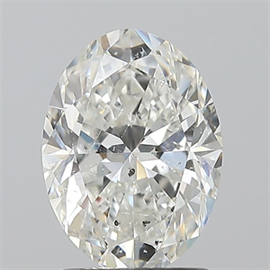 Picture of Natural Diamond 1.72 Carats, Oval with  Cut, H Color, SI2 Clarity and Certified by GIA