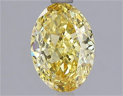 Picture of Lab Grown Diamond 2.01 Carats, Oval with  Cut, Fancy Vivid Yellow Color, VS2 Clarity and Certified by IGI