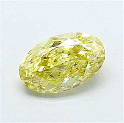 Picture of Lab Grown Diamond 1.59 Carats, Oval with  Cut, Fancy Intense Yellow Color, VS1 Clarity and Certified by IGI