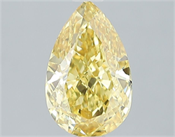 Picture of Lab Grown Diamond 2.26 Carats, Pear with  Cut, Fancy Vivid Yellow Color, VS1 Clarity and Certified by IGI