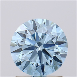Picture of Lab Grown Diamond 1.21 Carats, Round with Excellent Cut, Fancy Vivid Blue Color, VS1 Clarity and Certified by IGI