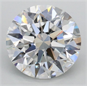 Lab Grown Diamond 2.03 Carats, Round with Ideal Cut, E Color, VVS2 Clarity and Certified by IGI