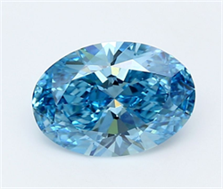 Picture of Lab Grown Diamond 3.00 Carats, Oval with  Cut, Fancy Vivid Blue Color, VVS2 Clarity and Certified by IGI