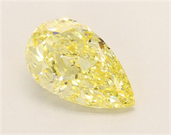 Picture of Lab Grown Diamond 1.84 Carats, Pear with  Cut, Fancy Intense Yellow Color, VVS2 Clarity and Certified by IGI