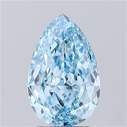 Picture of Lab Grown Diamond 2.60 Carats, Pear with  Cut, Fancy Vivid Blue Color, VS1 Clarity and Certified by IGI