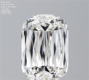 Picture of Natural Diamond 0.72 Carats, Cushion with  Cut, G Color, VS2 Clarity and Certified by GIA