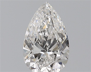 Picture of Natural Diamond 0.59 Carats, Pear with  Cut, E Color, SI2 Clarity and Certified by GIA