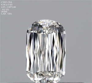 Picture of Natural Diamond 0.30 Carats, Cushion with  Cut, I Color, SI1 Clarity and Certified by GIA