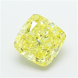 Picture of Lab Grown Diamond 1.57 Carats, CUSHION MODIFIED with  Cut, Fancy Vivid Yellow Color, VVS2 Clarity and Certified by IGI