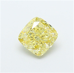 Picture of Lab Grown Diamond 1.23 Carats, CUSHION MODIFIED with  Cut, Fancy Yellow Color, VS1 Clarity and Certified by IGI