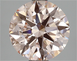 Picture of Lab Grown Diamond 2.89 Carats, Round with Ideal Cut, Fancy Pink Color, VS1 Clarity and Certified by IGI