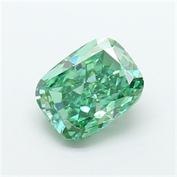 Picture of Lab Grown Diamond 3.01 Carats, CUSHION MODIFIED with  Cut, Fancy Vivid Green Color, VS1 Clarity and Certified by IGI