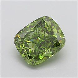 Picture of Lab Grown Diamond 2.81 Carats, CUSHION MODIFIED with  Cut, Fancy Vivid Green Color, VS1 Clarity and Certified by IGI