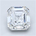 Natural Diamond 4.06 Carats, Asscher with  Cut, F Color, VS2 Clarity and Certified by GIA