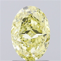 Picture of Lab Grown Diamond 1.62 Carats, Oval with  Cut, Fancy Intense Yellow Color, VVS2 Clarity and Certified by IGI
