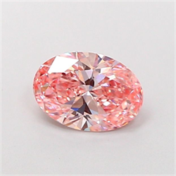 Picture of Lab Grown Diamond 1.21 Carats, Oval with  Cut, Fancy Vivid Pink Color, VS1 Clarity and Certified by IGI