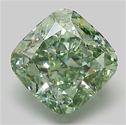 Picture of Lab Grown Diamond 2.02 Carats, CUSHION MODIFIED with  Cut, Fancy Vivid Green Color, VVS2 Clarity and Certified by IGI