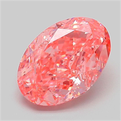 Picture of Lab Grown Diamond 3.01 Carats, Oval with  Cut, Fancy Vivid Pink Color, VVS2 Clarity and Certified by IGI