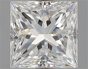 Picture of Natural Diamond 0.91 Carats, Princess with  Cut, E Color, VS2 Clarity and Certified by GIA