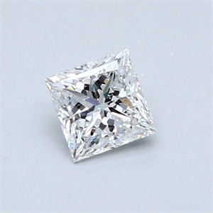 Picture of Natural Diamond 0.51 Carats, Princess with  Cut, F Color, VS2 Clarity and Certified by GIA