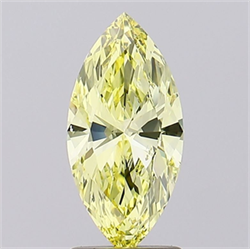 Picture of Lab Grown Diamond 1.50 Carats, Marquise with  Cut, Fancy Intense Yellow Color, VS1 Clarity and Certified by IGI